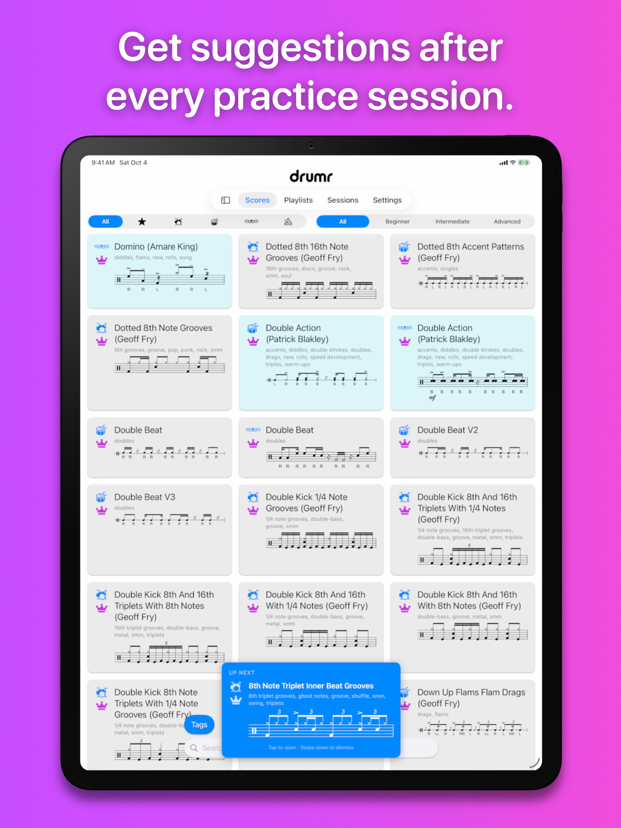 Drumr on iPad - Advanced tools